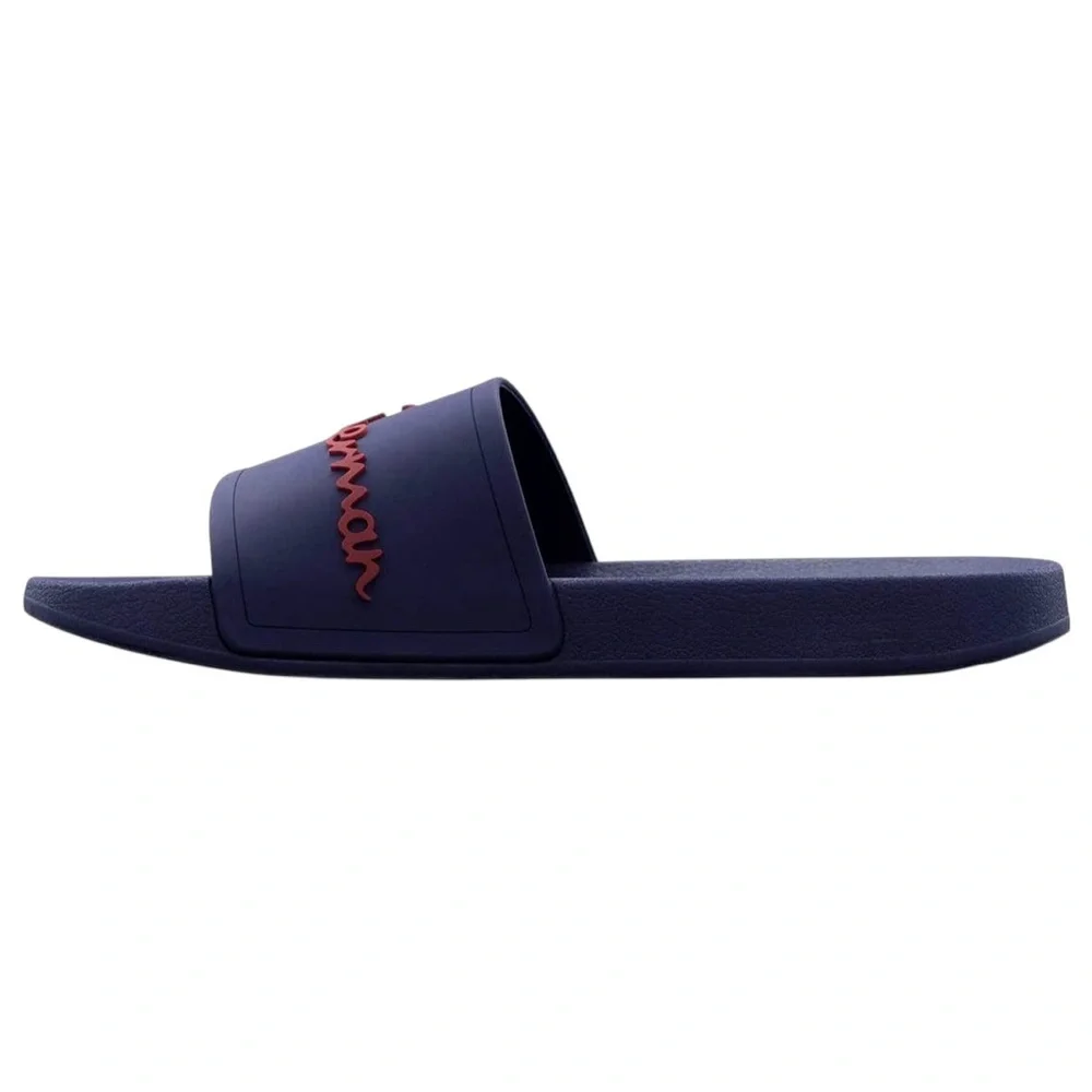 Ben Sherman Waterford Logo Slide Sandals Shower Shoes Mens Casual Blue Red 7 NEW